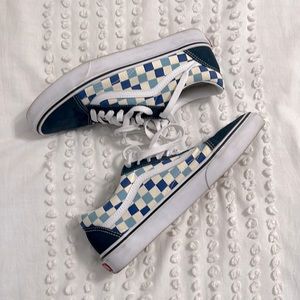 Vans Old Skool Blue Checkered Size 10 W